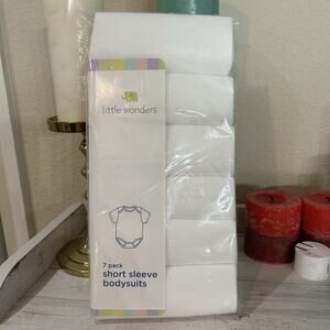 6 Pack Baby Short Sleeves Onesis Size 3-6 Months 100% Cotton Little Wonders